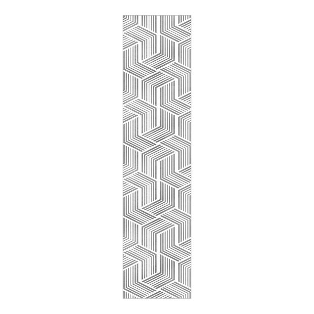 Sliding panel curtains patterns 3D Pattern With Stripes In Silver