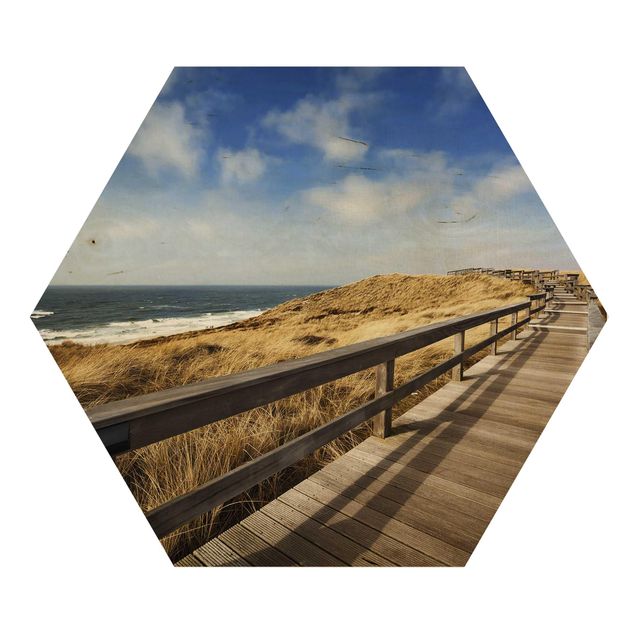Wooden hexagon - Stroll At The North Sea