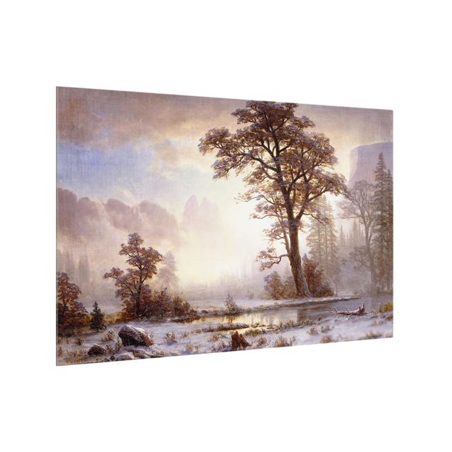 Glass splashback art print Albert Bierstadt - Yosemite Valley At Snowfall