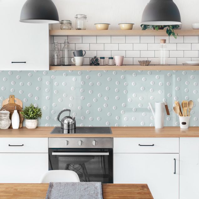 Kitchen splashbacks Pattern With Dots And Circles On Bluish Grey