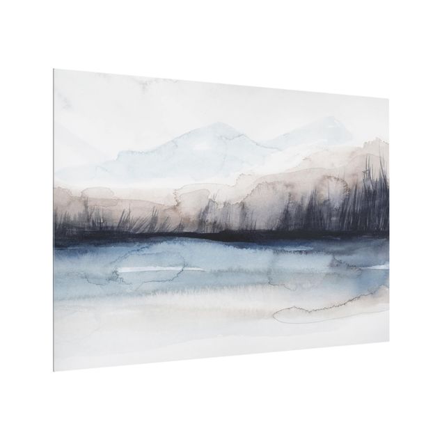 Glass splashback abstract Lakeside With Mountains I
