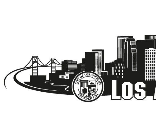 Wall stickers city ​​names No.FB103 Los Angeles Skyline