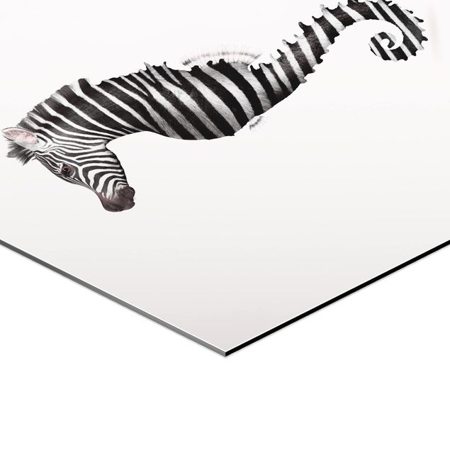 Modern art prints Seahorse With Zebra Stripes