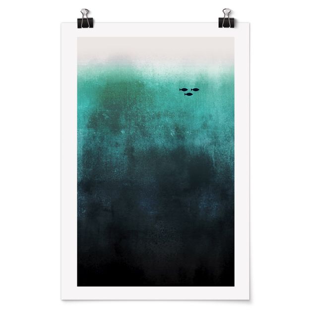 Posters art print Fish In The Deep Sea