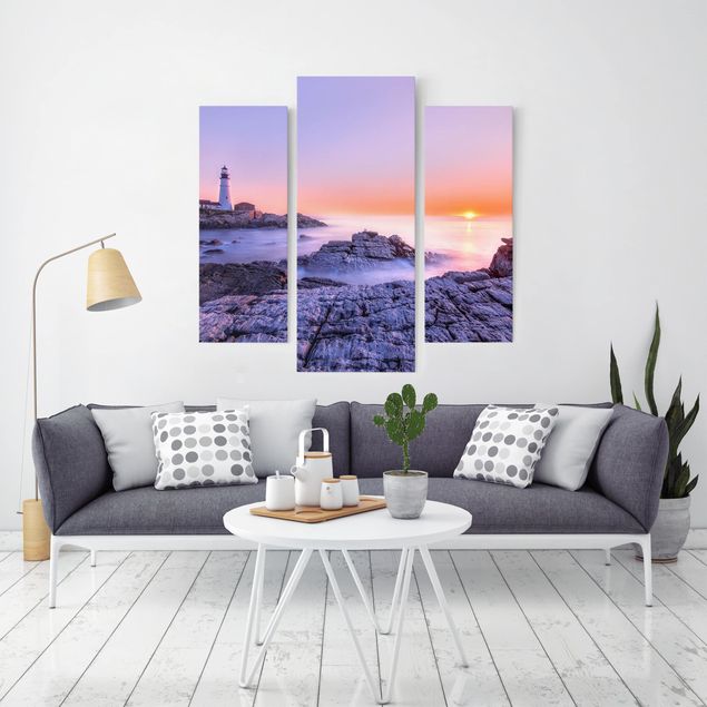 Sunset canvas wall art Lighthouse In The Morning