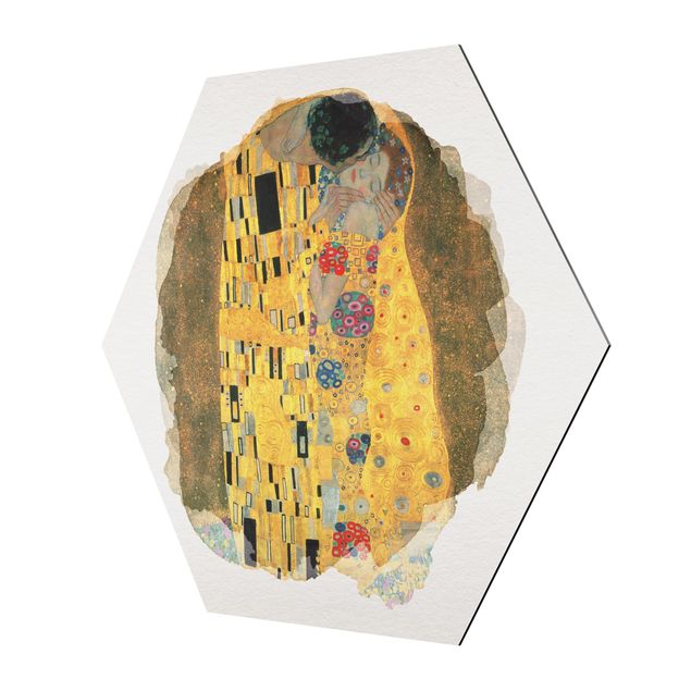 Portrait canvas prints WaterColours - Gustav Klimt - The Kiss