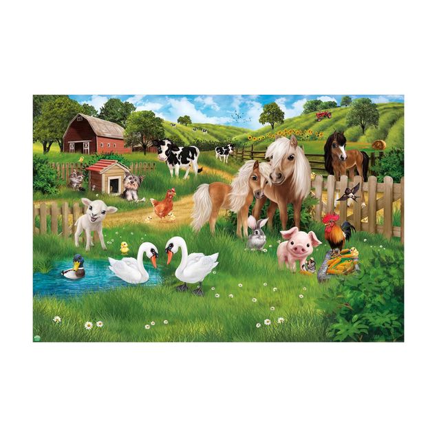 Multicoloured rug Animal Club International - Animals On A Farm