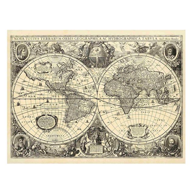 Magnet boards maps Vintage World Map Antique Illustration