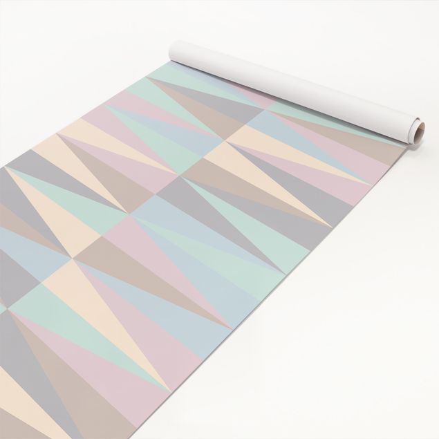 Adhesive films frosted Triangles In Pastel Colours