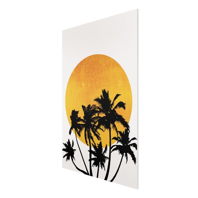 Art posters Palm Trees In Front Of Golden Sun