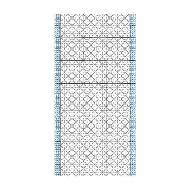 rug tile pattern Watercolour Tiles Grey Sun Star With Border