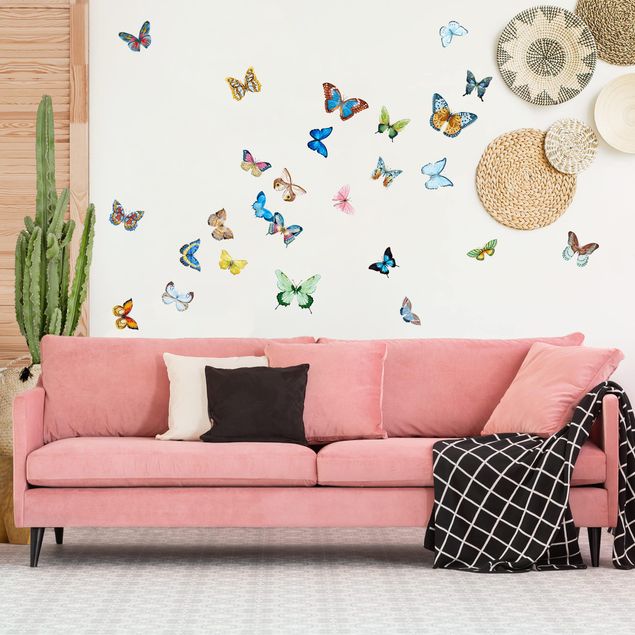 Animal print wall stickers Watercolour Butterflies Set
