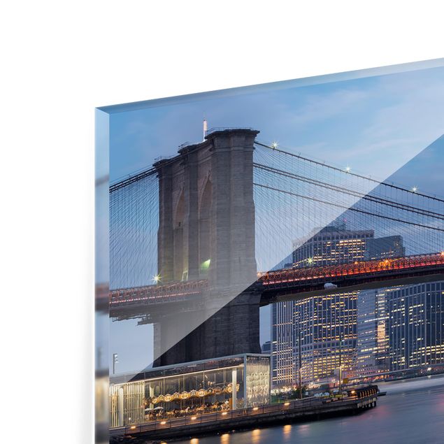 Glass Splashback - Brooklyn Bridge Manhattan New York - Panoramic