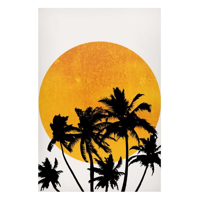 Landscape canvas prints Palm Trees In Front Of Golden Sun