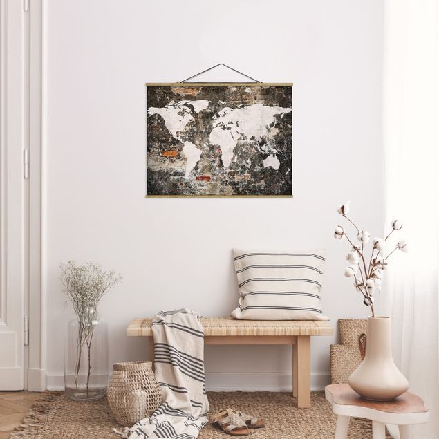 Prints vintage Old Wall World Map