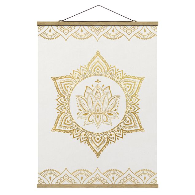 Prints patterns Mandala Lotus Illustration Ornament White Gold