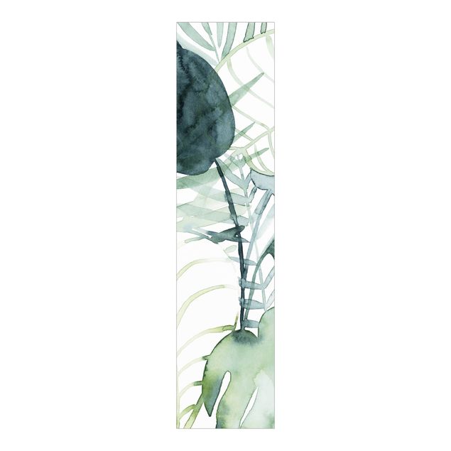 Sliding panel curtains flower Palm Fronds In Water Color II