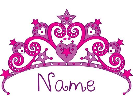 Custom text wall decals No.RY21 Customised text Princess Crown