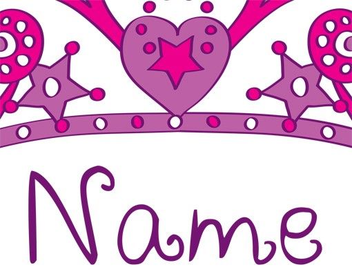 Wall art stickers No.RY21 Customised text Princess Crown