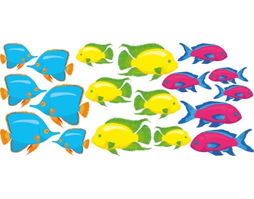 Wall stickers animals No.RY29 Shoal Of Colourful Fish