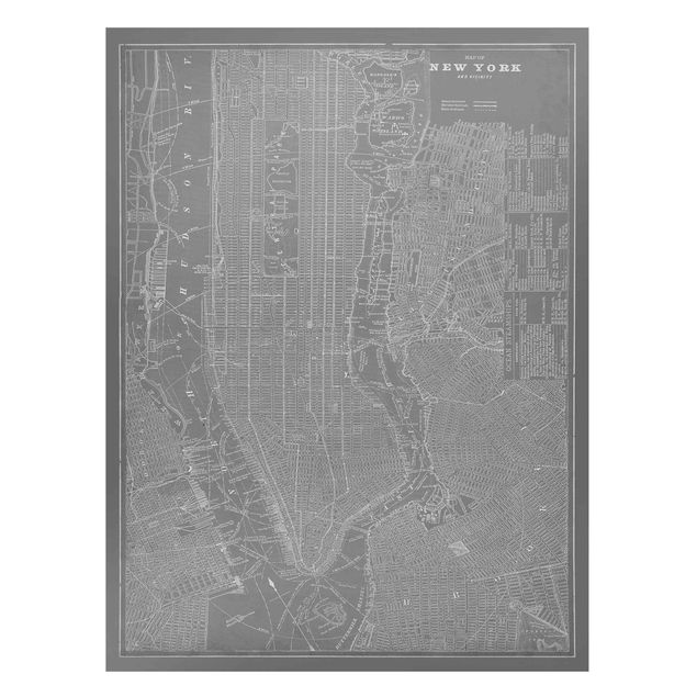 New York skyline print Vintage Map New York Manhattan