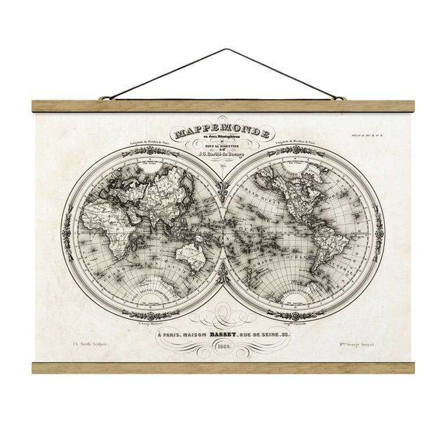 Retro wall art World Map - French Map Of The Cap Region Of 1848