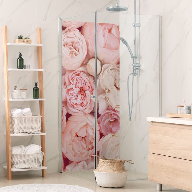 Shower wall cladding Roses Rosé Coral Shabby