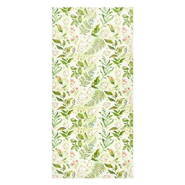 Magnet boards flower Watercolour Leaves With Golden Crystals