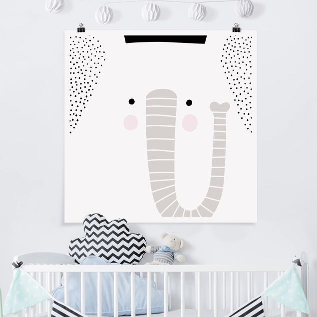 Nursery decoration Zoo With Patterns - Elephant