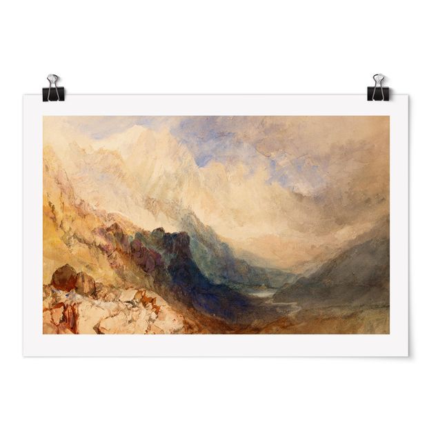 Mountain prints William Turner - View along an Alpine Valley, possibly the Val d'Aosta
