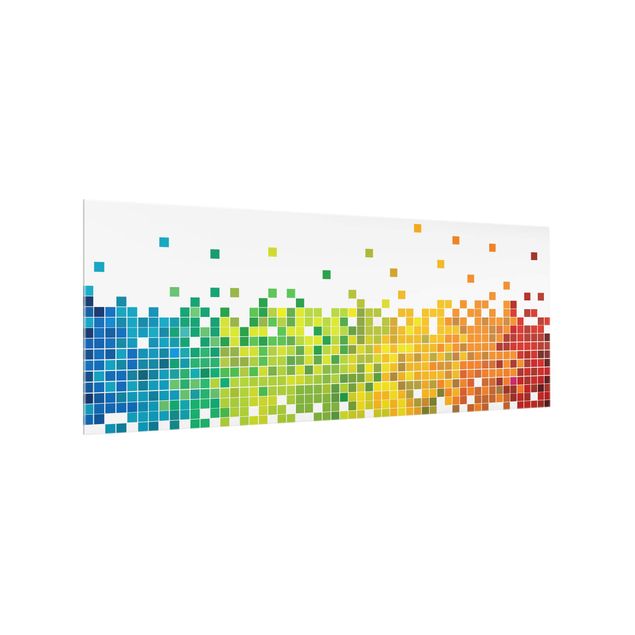 Glass splashback abstract Pixel Rainbow