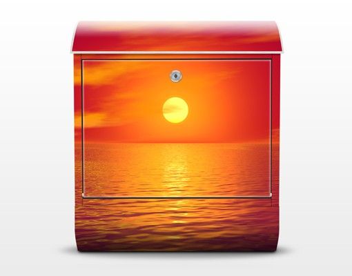 Letterboxes red Beautiful Sunset