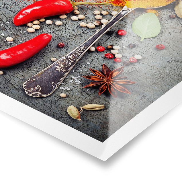 Poster print Spoon With Spices