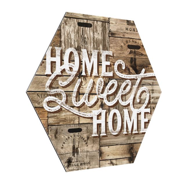 Contemporary art prints Home sweet Home Wooden Panel