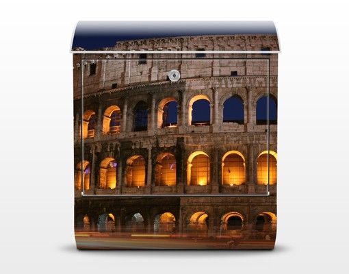 Letterboxes Colosseum in Rome at night