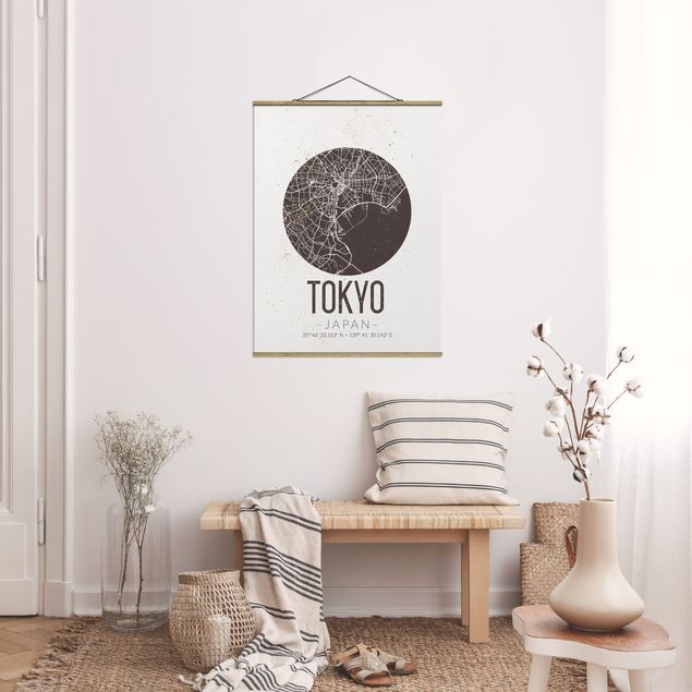 Prints Tokyo Tokyo City Map - Retro