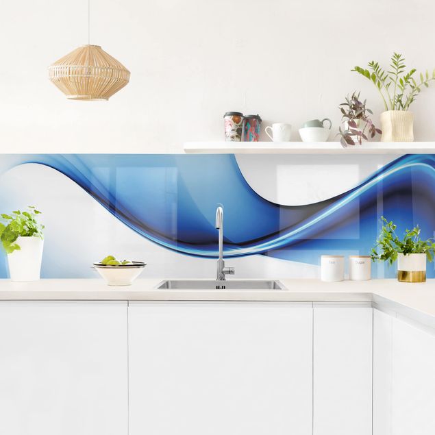 Kitchen splashback abstract Blue Conversion