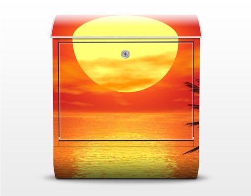 Letterboxes orange Caribbean sunset