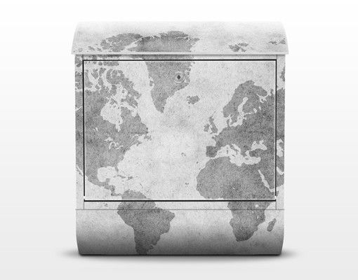 Retro letterbox Vintage World Map II