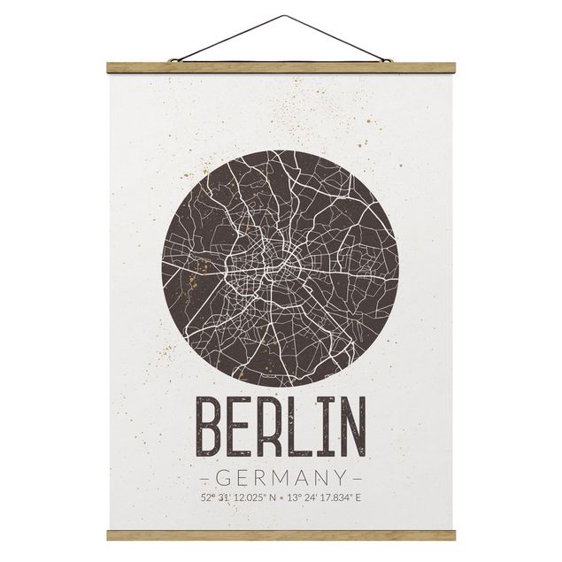Printable world map City Map Berlin - Retro