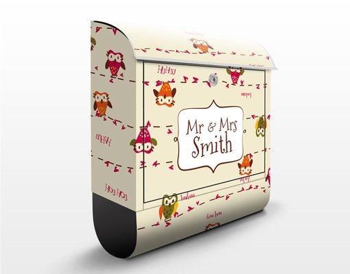 Letterboxes personalized text Owl Howl