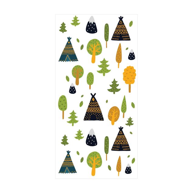 contemporary rugs Tipi In The Woods With Mountaintops
