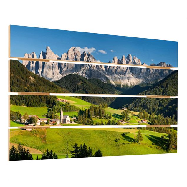 Wood prints Odle In South Tyrol