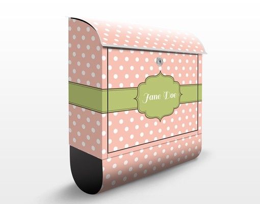 Letterboxes personalized text No.EK432 Customised text Vintage Polkadots