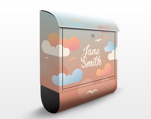 Letterboxes personalized text no.EK435 Customised text Clouds Sky 39x46x13cm