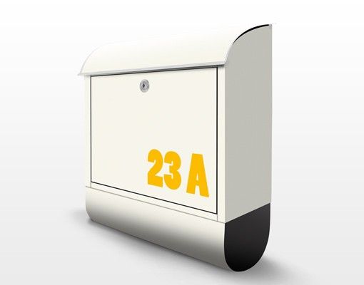 Letterboxes yellow no.JS316 Customised text Yellow To Beige 39x46x13cm