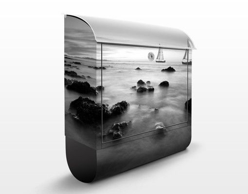 Letterboxes black and white Sailboats In The Ocean II