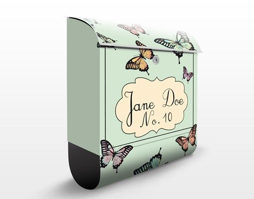 Letterboxes personalized text no.JS176 Customised text Butterflies 39x46x13cm
