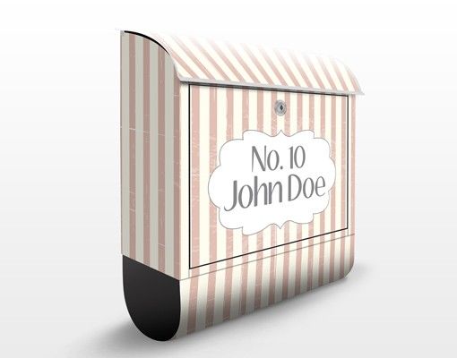Letterboxes personalized text no.JS177 Customised text Stripes 39x46x13cm