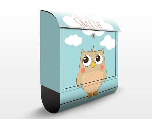 Letterboxes personalized text no.JS178 Customised text Hello Owl 39x46x13cm